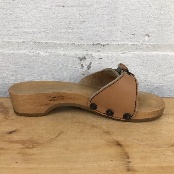 Vintage Dr Scholl Womens Size 6 Wooden Shoes - Picture 7 of 12